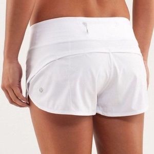 Lululemon White Speed Up Short size 4